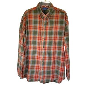 FALLS CREEK men's size XXL Cotton Plaid flannel long sleeve button down shirt